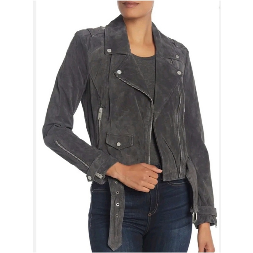 Marc New York | Grey Suede Moto Jacket | S